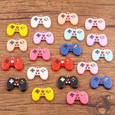 10-Color Resin Game Console Charm Pendant for DIY Necklaces & Bracelets (19x27mm)