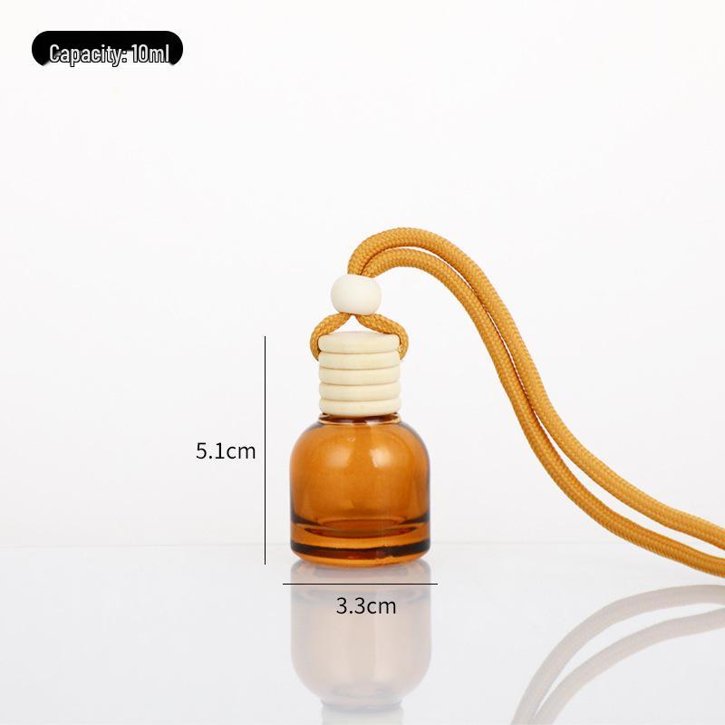 Transparent Refillable Car Air Freshener with Wooden Lid and Lanyard