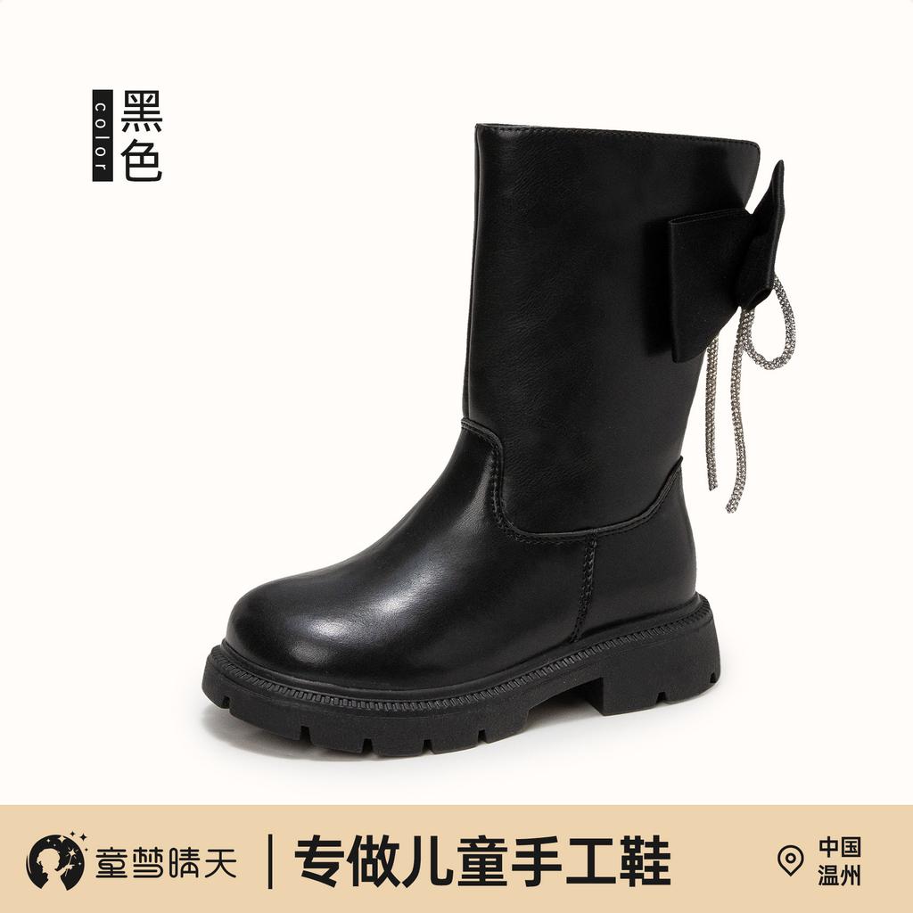 Children's Boots 2025 New Popular Spring and Autumn Girls Martin Boots Women's Treasure Boots Autumn and Winter Little Girl Leather Boots