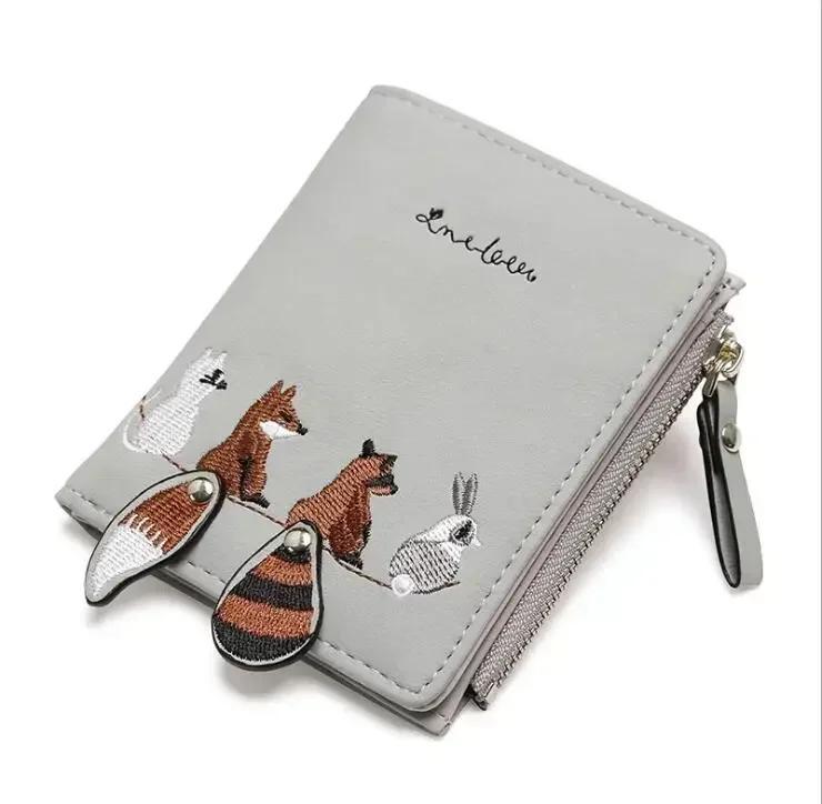 Women's Short Student Wallet Korean Version Little Fresh Folding Mini Trendy Personalized Coin Purse Zipper Folding Card Bag