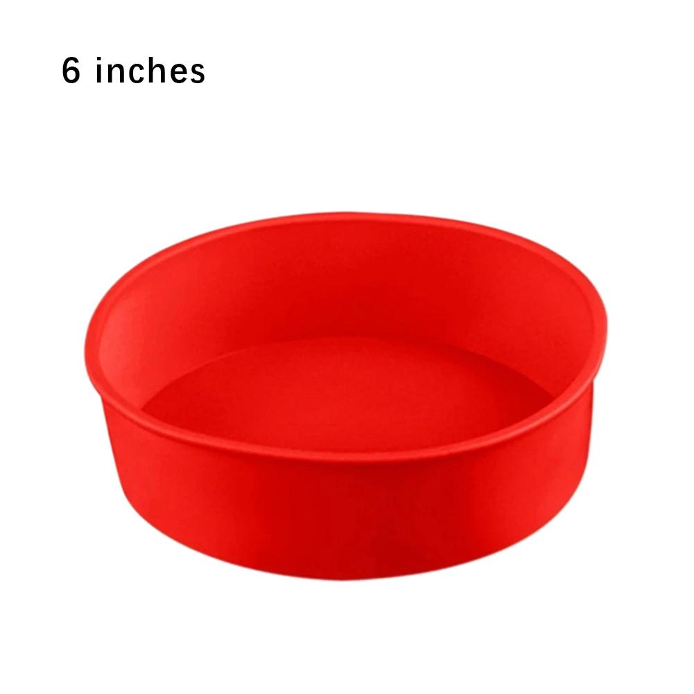6/8Inch Silicone Round Cake Tray Pans - Food Grade Nonstick Easy Release Mold, Oven Safe for DIY Chiffon Rainbow Cheese Cakes