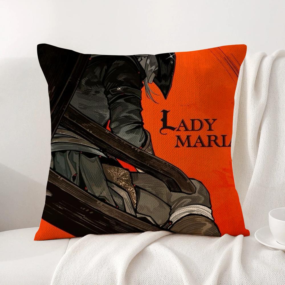 B-Bloodborne C-Classic Cushion Cover Summer Coolness Linen Fabric Double-Sided Printing Pillow Case Sofa Home Decor Gift