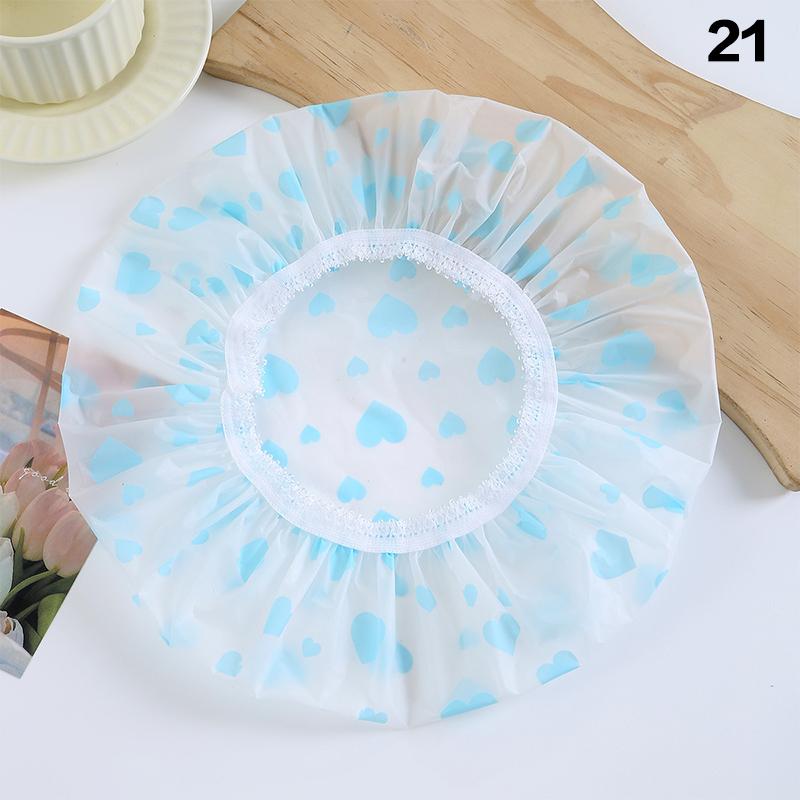 Hair Bonnet For Women Ladies Spa Salon Home Travel Use Flower Pattern Double Layer Shower Cap Waterproof Reusable Printed Bath