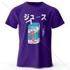 Japanese Soda Pop Anime Printed 100% Cotton T-Shirt, Ultra Soft Round Neck Short Sleeve Tee for Men & Women