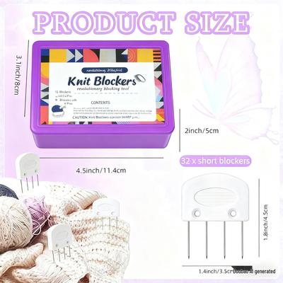32-Piece T-Shaped Stainless Steel Sweater Fixing and Shaping Pins for Knitting DIY