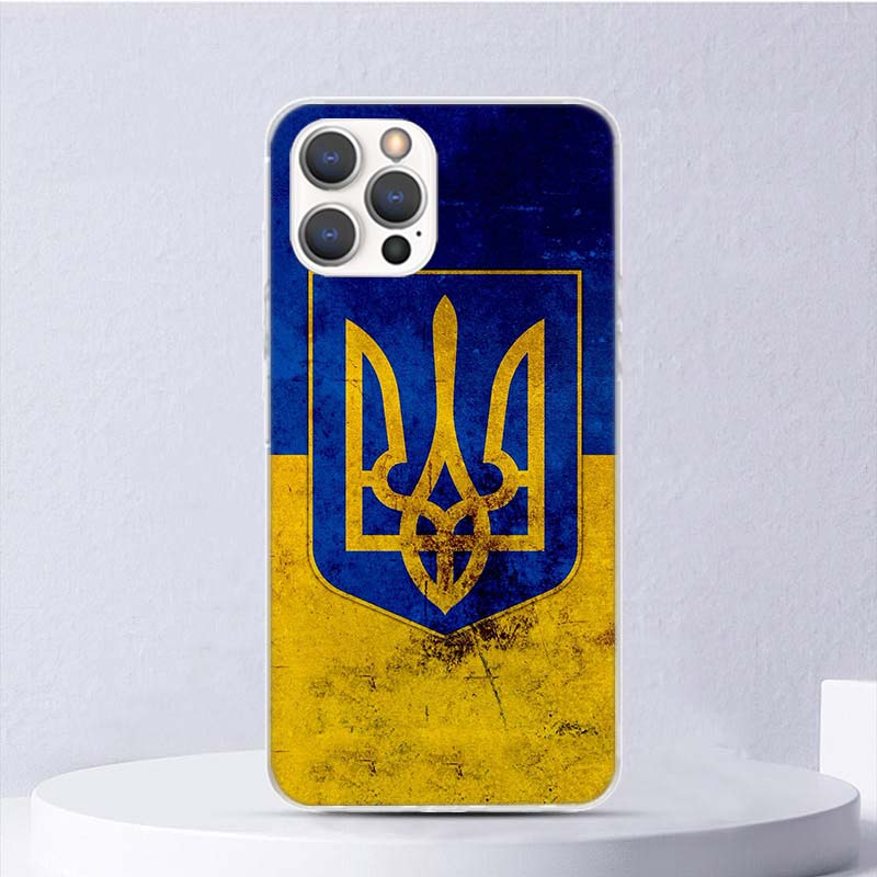 Ukraine Flag Soft Case For iPhone 11 12 13 Mini 14 Pro Max Apple Phone Cover X XS XR SE 7 Plus 8 + 6 6S 5S Funda Coque