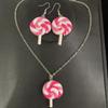 New European and American Fashion Earrings, Simulated Food and Play Lollipop Pendant Earrings, Fun DIY Necklace Set