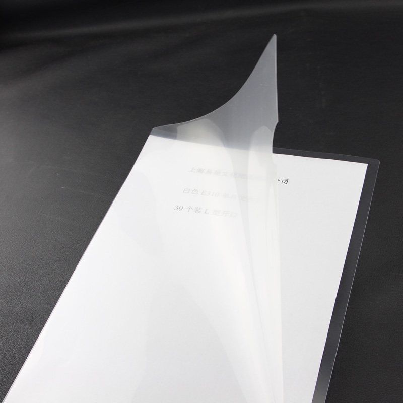 L-Type Folder A4 Two Pages Document Folder Single Piece Folder Transparent Single Page File E310 Single Piece Folder 30 14C Medium Thickness (30 Pieces)