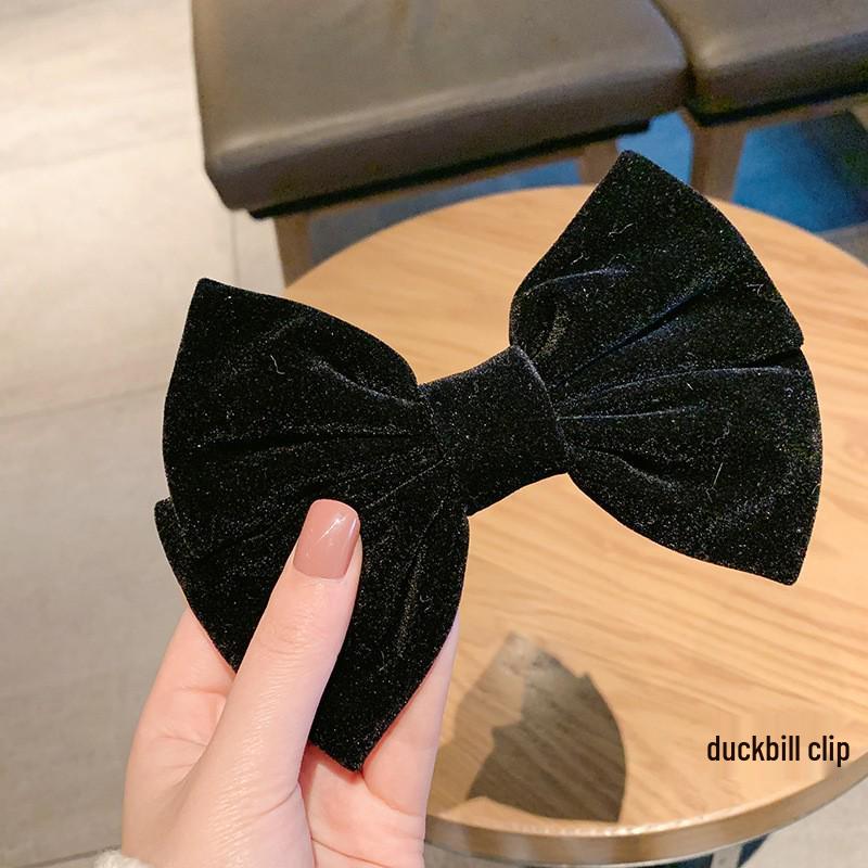 Handmade Velvet Bow Hair Clip - New Year Spring Festival Women's Hairpin