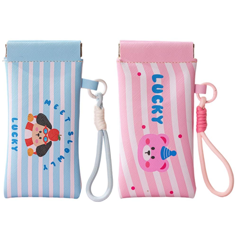 2Pcs Dustproof Self-closing Glasses Storage Bag Cartoon Sunglasses Protective Cover  Travel
