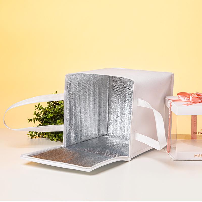 Kalınlaştırılmış Yalıtımlı Pasta Çantası – Taşınabilir Folyo Soğutmalı Çanta Doğum Günü Pastaları için