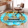 Manchester City FC Pattern Round Rug, Indoor/Outdoor Mat, for Picnic, Gameroom, Bedroom, Office, Living Room, Home Decor Carpet, Birthday Gift