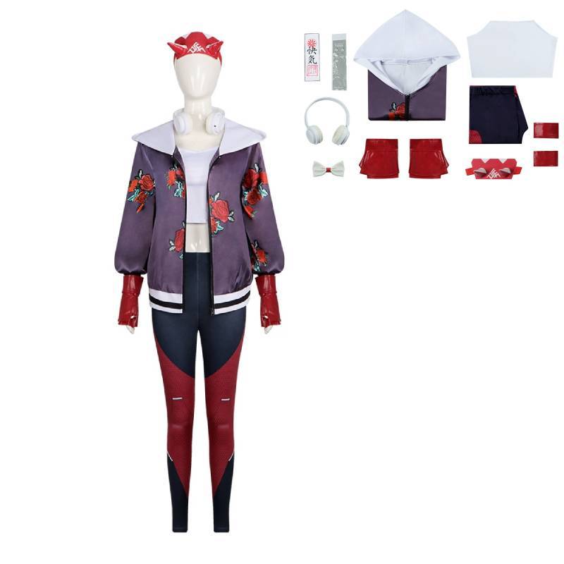 Overwatch Kiriko Cosplay Costume For Women With Soft Velvet Material For Halloween And Anime Conventions