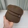 Retro woolen flat hat female early autumn face small octagonal beret newsboy painter hat equestrian hat