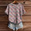 Women's Cute Sweater Knitted Fashion Casual Round-neck Short-sleeved  Cozy Print Top