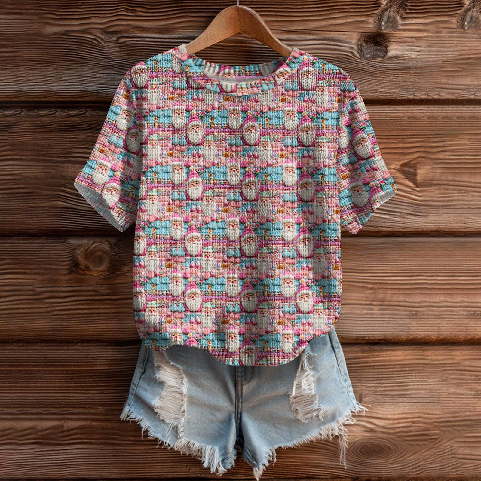 

Женский милый свитер вязаный модный повседневный с круглым вырезом и короткими рукавами уютный топ с принтом M