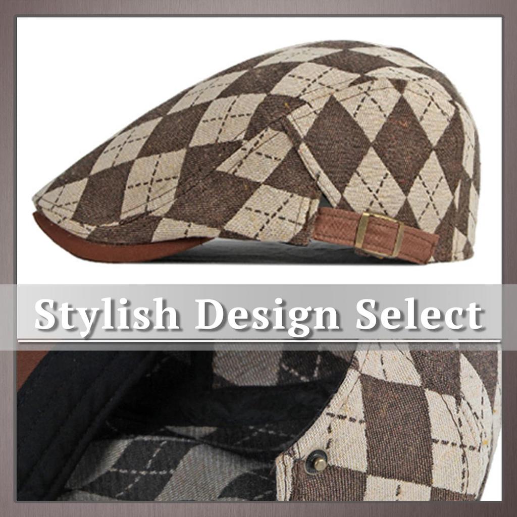 One Limitation Argyle Check Hunting Golf and CP673 Cap, Cap, Travel, Outdoor, Men's Women's, (Brown)