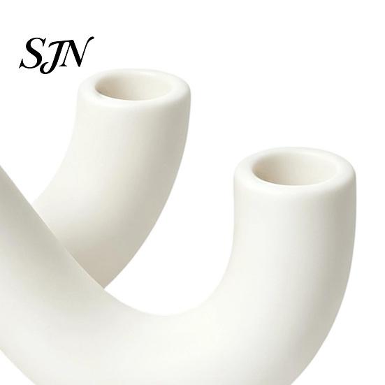 Creative Housewarming Gifts 3D Printed Infinity Loop Taper Candle Holder, Abstract 2?Candlestick Stylish Living Room Ornament Minimalist Stand