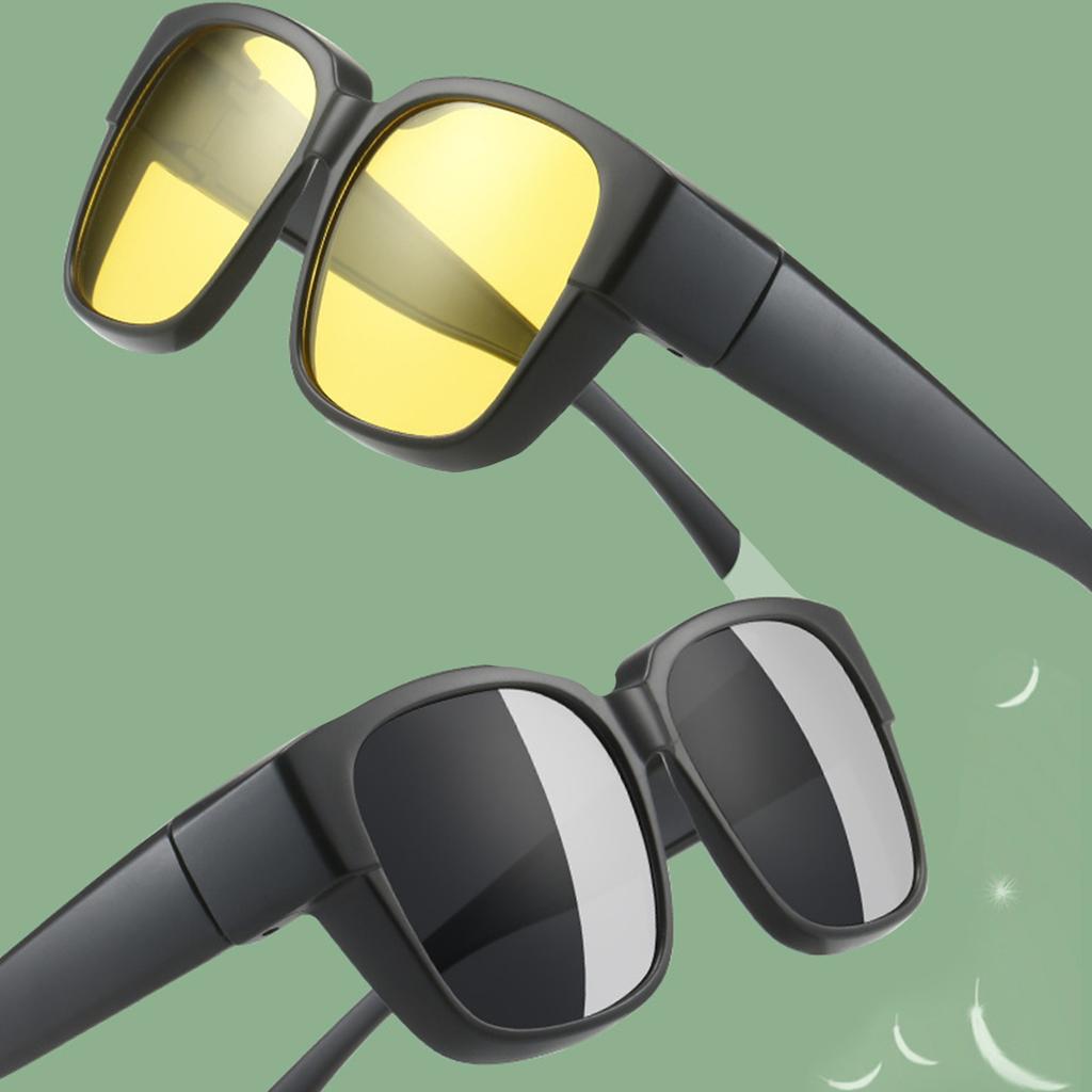 Do jazdy na rowerze i samochodem Można nosić na innych okularach Okulary przeciwsłoneczne z osłoną boczną Kwadratowe Pasujące na okulary Okulary przeciwsłoneczne Polaryzacyjne