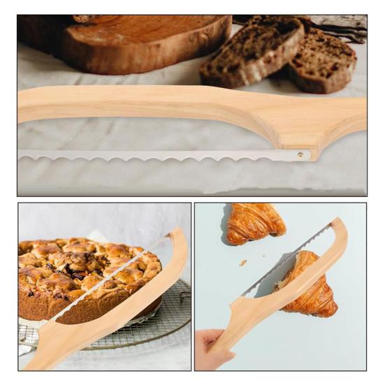 Brødkutter Surdeigsbrød Bueskive Serratert Bagelkutter Baking Bagett Kakekutter Tre Brødskjæresag