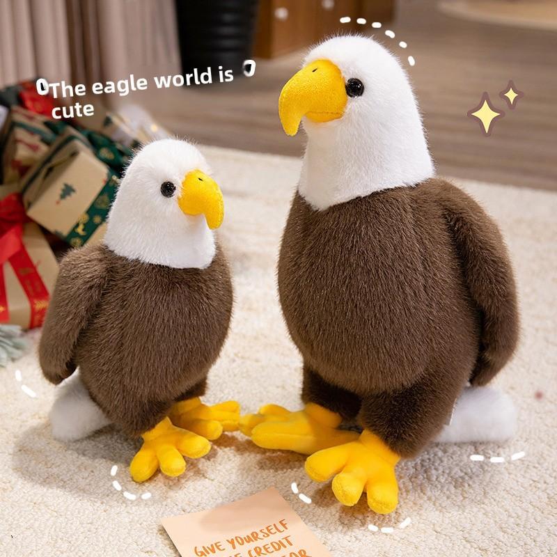 Animal Plush Toy Bald Eagle Figurine With Pp Cotton Filling For Collectors And Kids