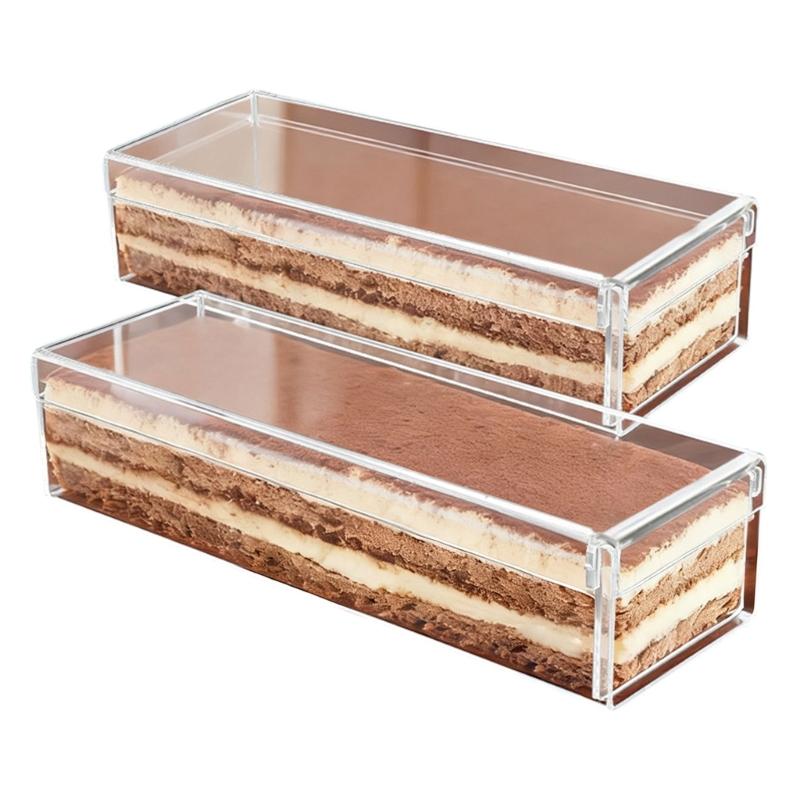 Elegante Scatola Trasparente per Tiramisù Contenitore Rettangolare in Acrilico per Dessert Ideale per Matrimoni Compleanni ed Eventi Speciali