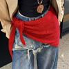 2 in 1 Design Hollow Out Shawl Lightweight Mesh Triangle Shawl Waist Wrap Belt  Fall Winter