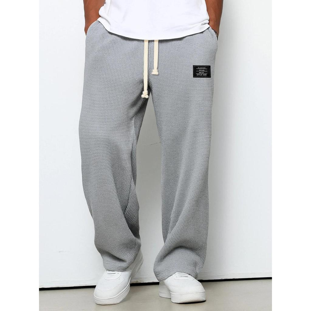 Pantaloni della tuta da uomo elasticizzati a gamba dritta, vestibilità ampia, per primavera e autunno, sportivi, casual, micro-elastici