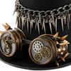 Steampunk Top Hat With Detachable Goggles Rivets Fringe Gear Decors Tall Hat For Halloween Costume Party Accessories
