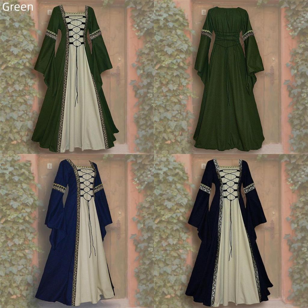 Elegantes Vintage Maskenball-Kleid in Blau für Damen-Halloween-Kostüm