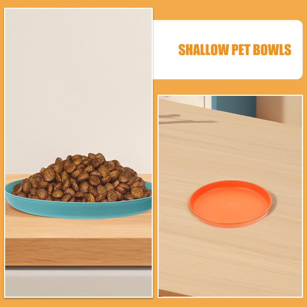 8Pcs Shallow Cat Bowls for Kittens Short Legged Cats Whisker Friendly Flat Plates for Wet Food Plastic Pet Feeding Dishes