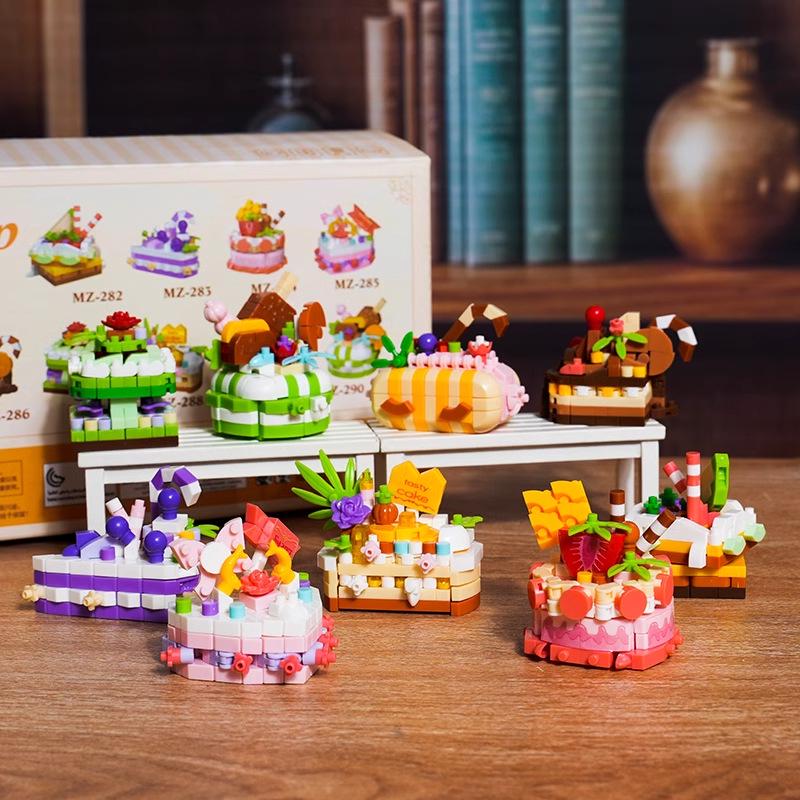 Lego-Compatible Birthday Cake Building Set: Swiss Roll Toy for Kids - Perfect June 1st Gift