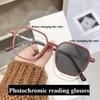 Fashionable Ultra Light Photochromic Reading Glasses with Large Frame and Anti Blue Light for Elderly People in Reading Glasses