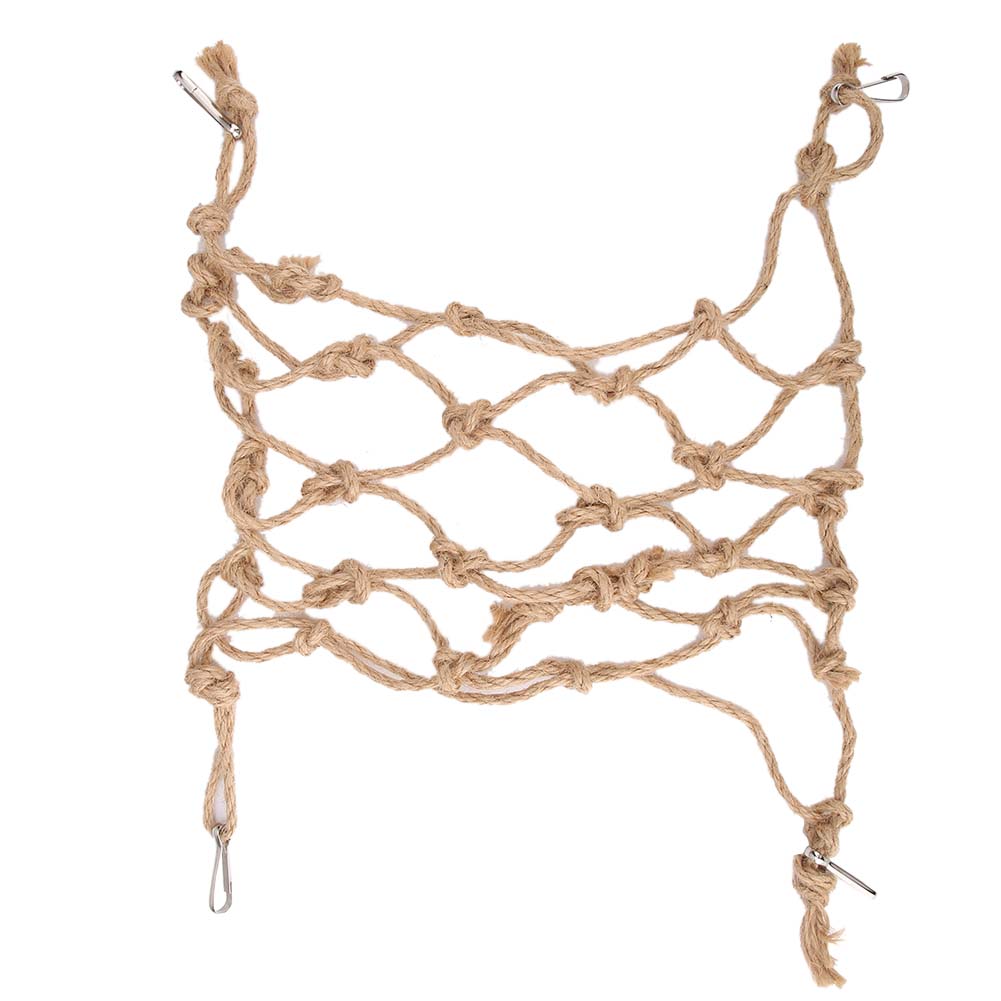 Hemp Rope Parrot Bird Climbing Net Hanging Rope Net Swing Play Rope Ladder Chew Toy (Small)