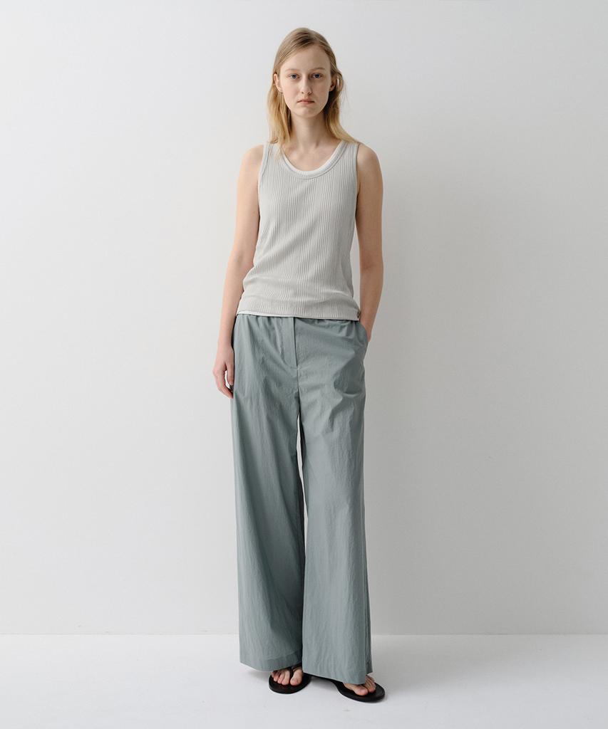 Ia Wide Banding Pants (Greyblue)
