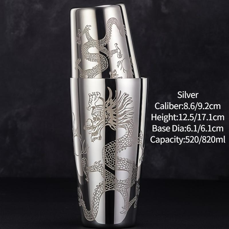 Bar Cocktail Shaker Boston Shaker Stainless Steel Engraving Shaker Bar Accessory Bartender Tools For Home And Bar