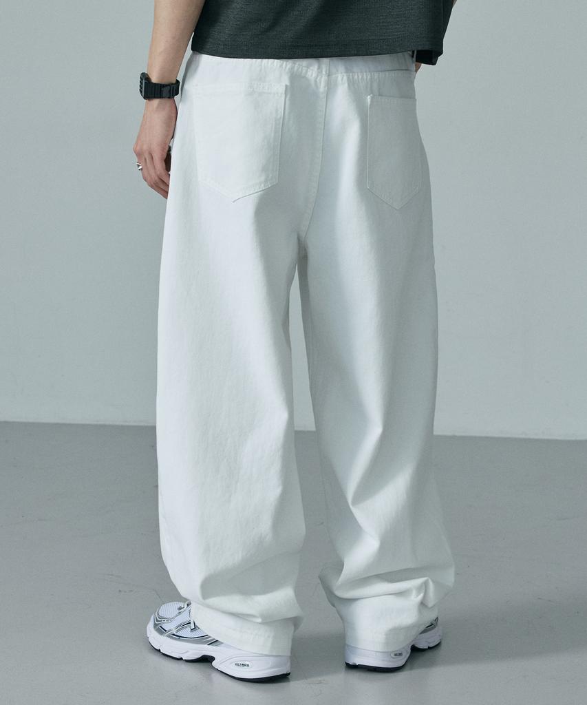 LXT Essential Cotton Wide Curved Chino Pants [White]