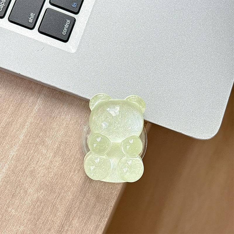 Color Pearl Glitter Bear Mobile Phone Airbag Bracket Magnetic Suction Magsafe Paste Creative Ring Lazy Women