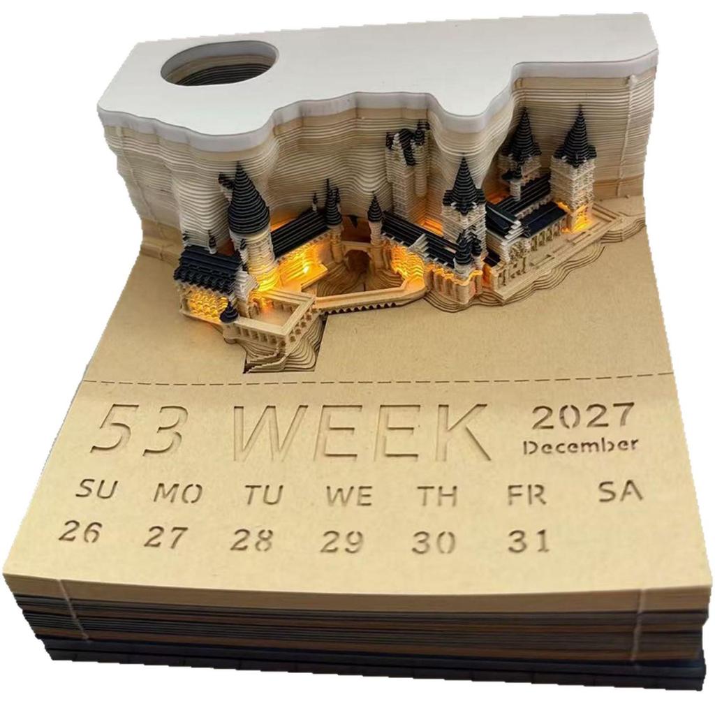 3D Stereoscopic Sticky Note Sculpture 2026 Calendar: Creative Tear-off Convenience Pad and Desktop Ornament