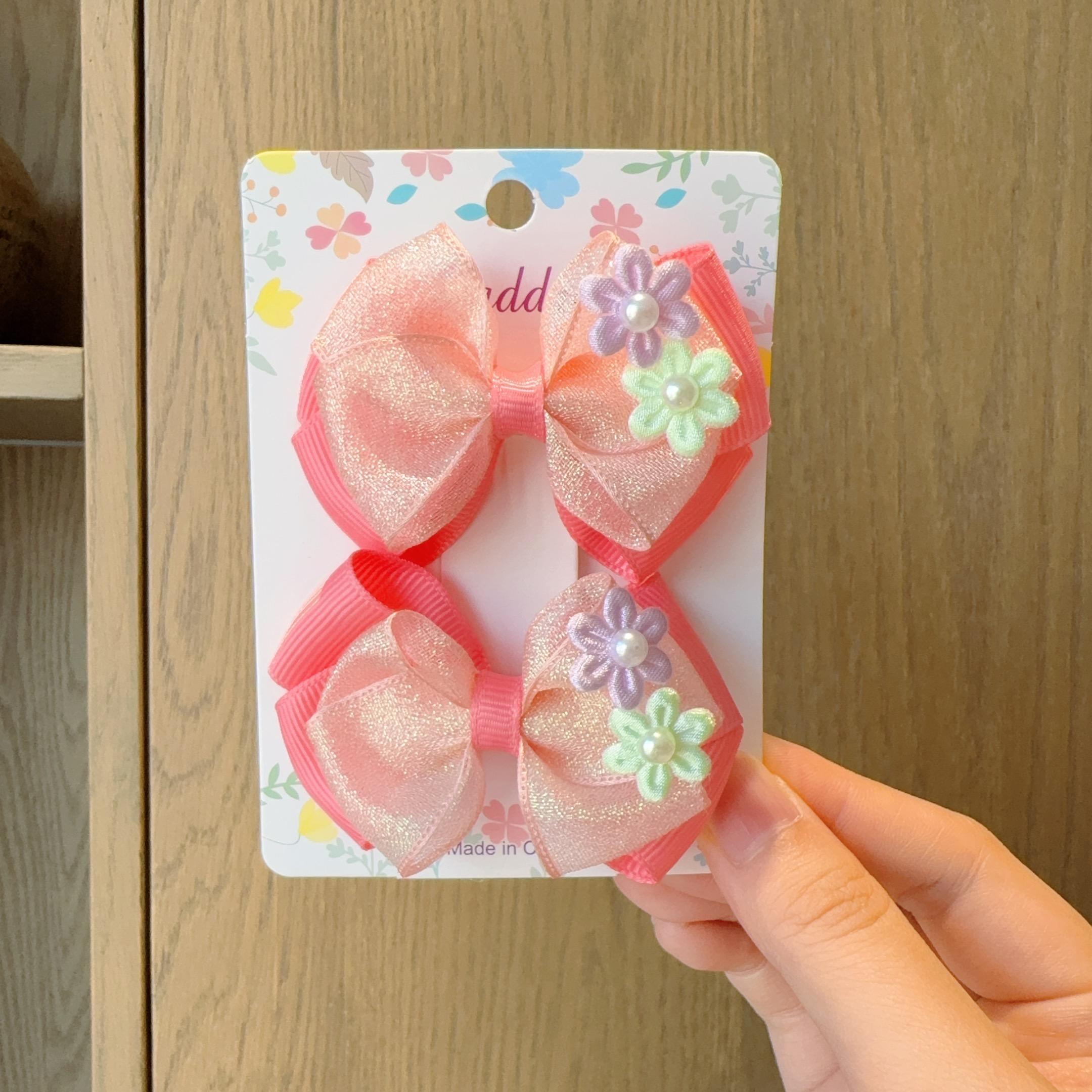 

2 шт./компл. Новые милые модные блестящие цветы бант милые заколки для волос для девочек детские головные уборы заколка для волос зажимы для волос аксессуары для волос подарок