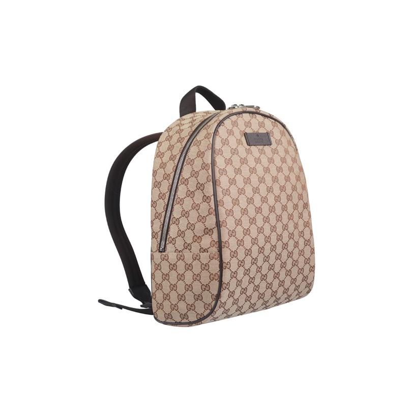 Gucci Vintage Logo Textilní a Kožený Batoh Unisex Batohy Ebenově Hnědá 449906-KY9NN-9873