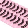 Yousheng 10 Pairs False Eyelashes No Residue D-Shaped 3D Effect Lady Handmade Extensions Artificial Eyelash for Beauty