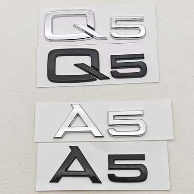 3D ABS Car Letters Logo A5 Q5 Rear Trunk Badge Sticker Emblem Decals For 180a Q5 A5 Auto Tail Accessoriesa180