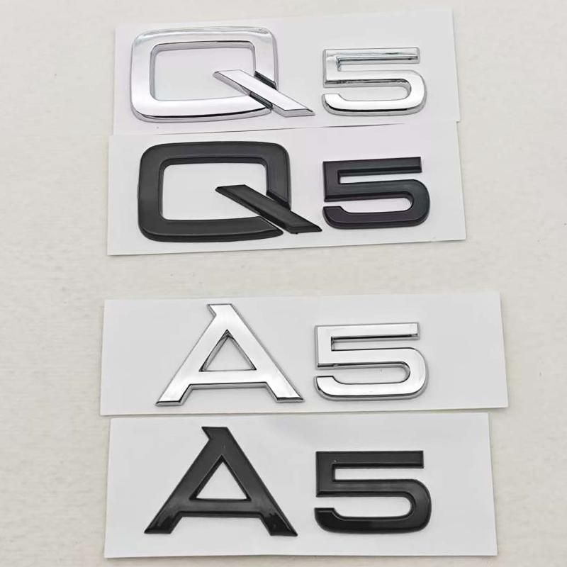 3D ABS Araba Harfleri Logo A5 Q5 Arka Bagaj Rozeti Çıkartma Amblem Çıkartmaları Audi Q5 A5 İçin Oto Kuyruk Aksesuarları