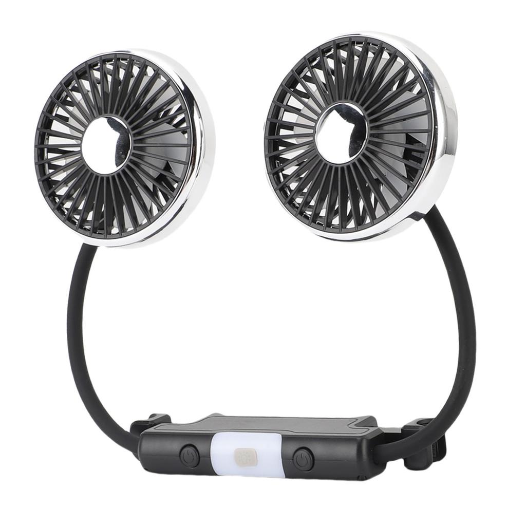 USB Ventilátor do auta Výkonný 3 rychlostní Dvouhlavý Husí krk Chladicí ventilátor do auta Otočný o 360 stupňů DC 5V Auto