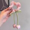 Cute Tulip Flower Large Intestine Scrunchie for Girls Sweet Head Ornament Headband Ribbon Hair Tie Fashion Hair Accessories