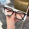 Blush Glasses: Women's Sunscreen with Black Frame & Gradient Pink Lenses, Transparent Nude Makeup Style, Inspired by Douyin 2025.