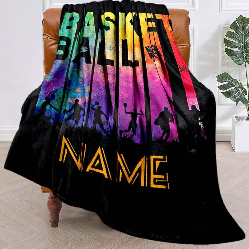 Basketball Style Customize Your Name Outdoor Blanket Suitable For All Seasons Comfortable And Warm Soft Blanket Suitable For Travel Gifts For