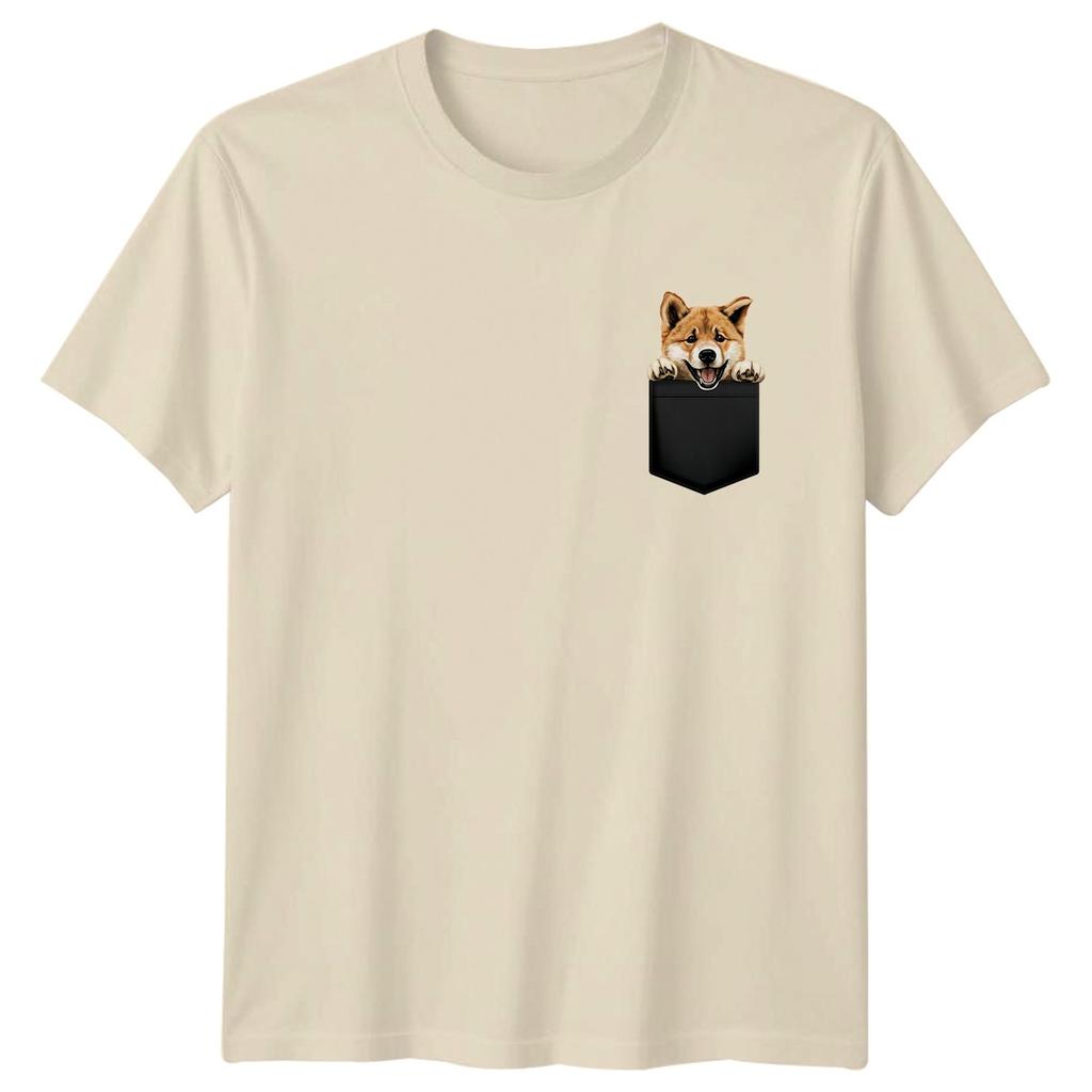 Happy Puppy In Pocket Dogs Animals Unisexs TShirt Unisexs Tee Graphic Unisex Top