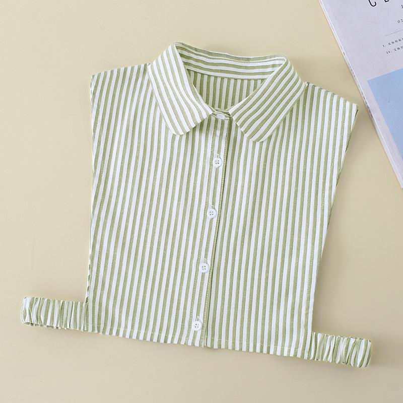 Women Cotton Printed Detachable Lapel Fake Collar Shirt White Ruffles False Collar Woman Removable False Blouse Nep Kraagie